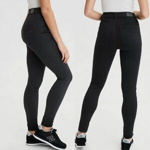 American Eagle Ne(X)T Level Black Curvy High-Waisted Jegging/Skinny 8 Short